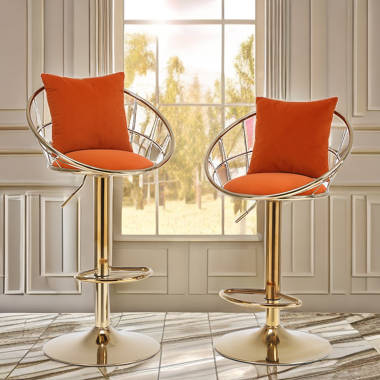 Orange swivel bar online stools